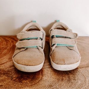 Ten Little recycled Canvas Play Condition Velcro cotton Gray Toddler Kids Shoes